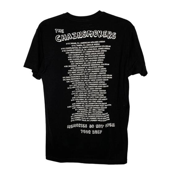 The Chainsmokers Memories Tour Concert Tee Band Tee Black Crewneck Medium Rock - Picture 4 of 8